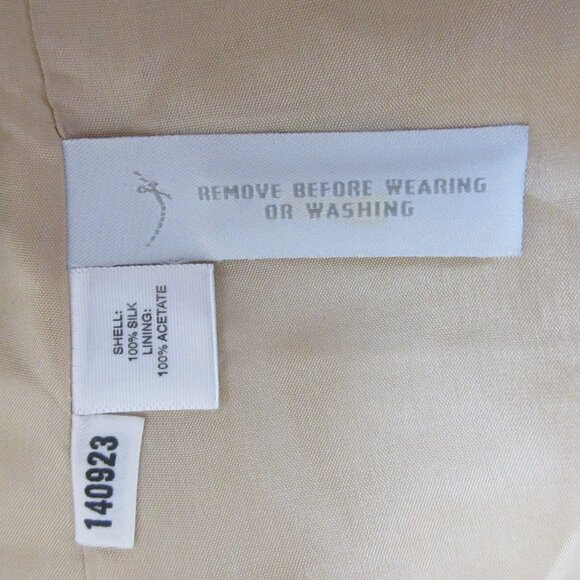 Ann Taylor 100% Silk Blazer Jacket Size 12 Gold Formal Evening Lined Rhinestone - Picture 9 of 12